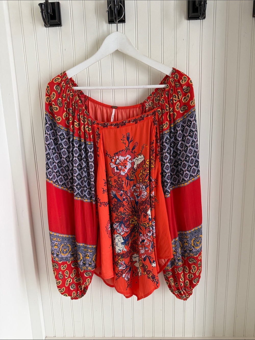 Free People “Positano Printed Blouse” (Red) - Picture 3 of 7